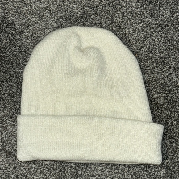 CARHARTT white cream colored beanie hat foldable one size unisex - Picture 4 of 5